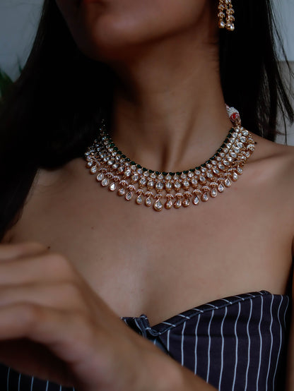 Aeiris Green Kundan Necklace Set