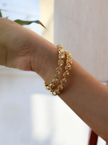 Nirvi Kundan Bangles - Pair of 2