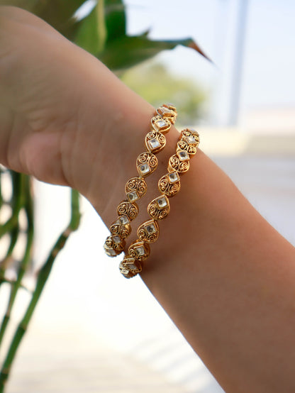 Nirvi Kundan Bangles - Pair of 2