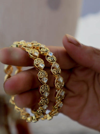 Nirvi Kundan Bangles - Pair of 2