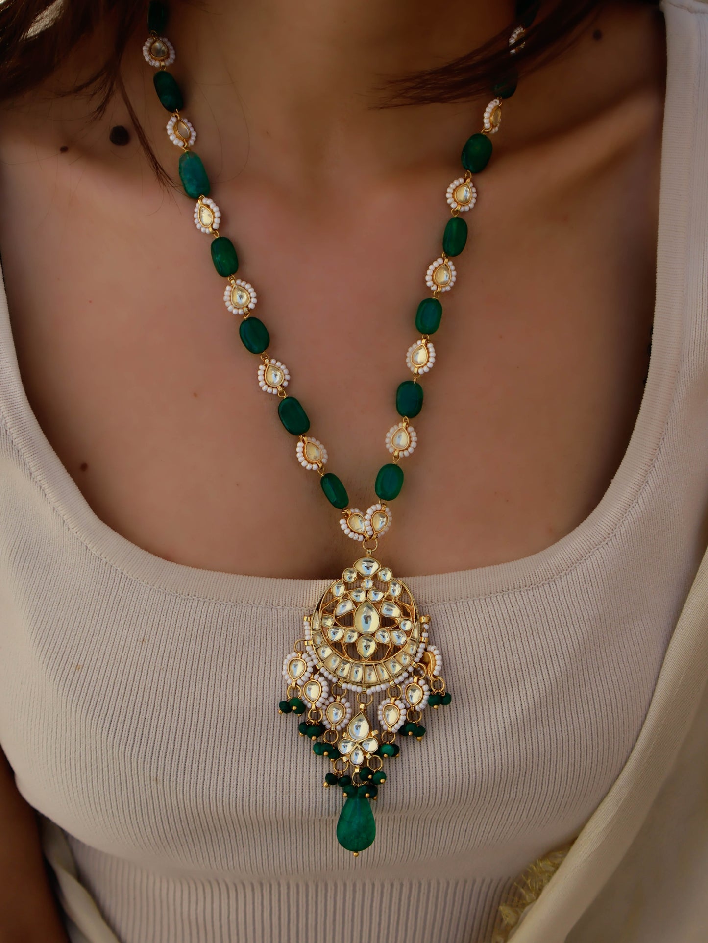 Amrita Kundan Green Necklace