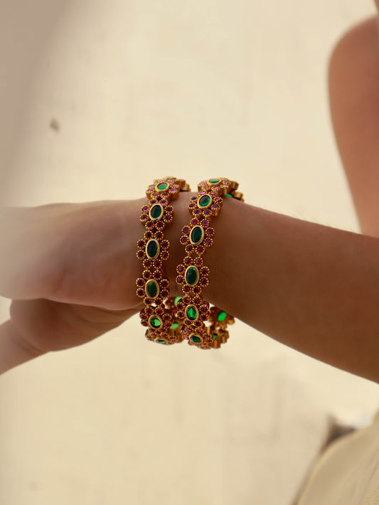 Padma Kundan Bangles - Pair of 2