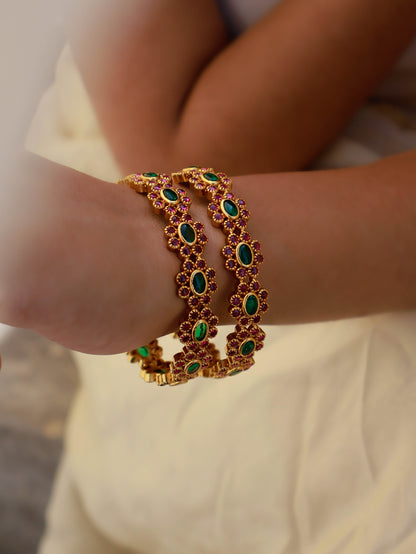 Padma Kundan Bangles - Pair of 2