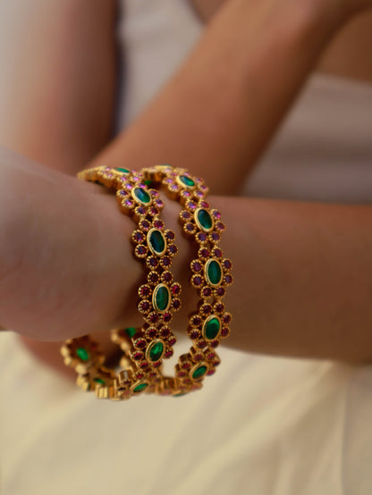 Padma Kundan Bangles - Pair of 2