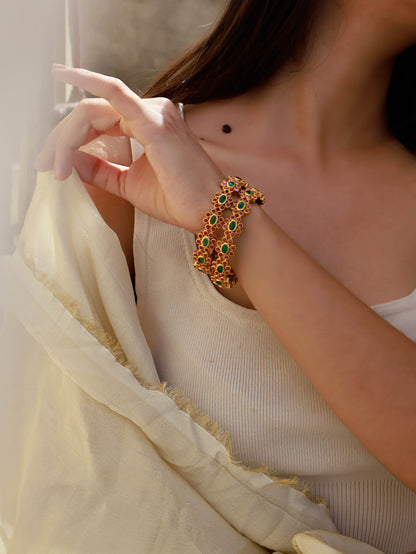 Padma Kundan Bangles - Pair of 2