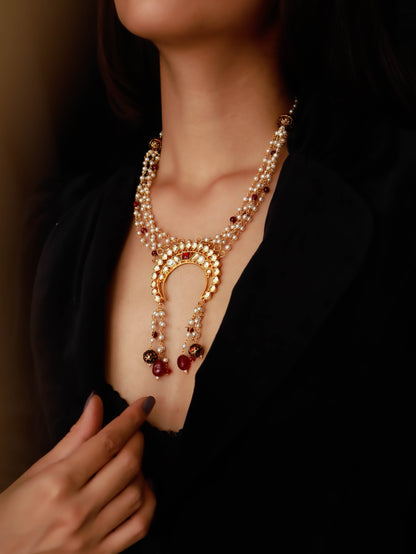 Reyhna Kundan Long Pendant Necklace