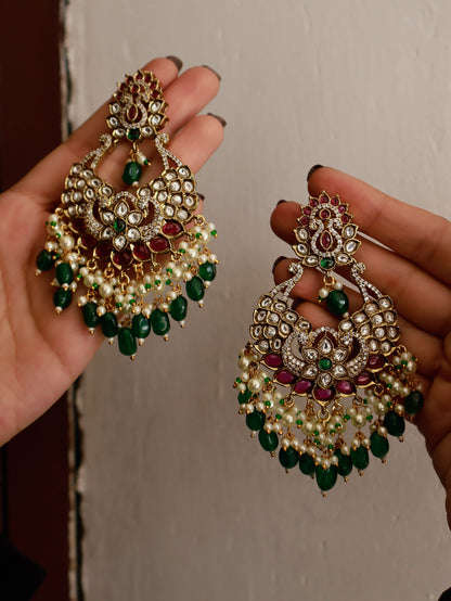 Urusa Green-Red Earrings