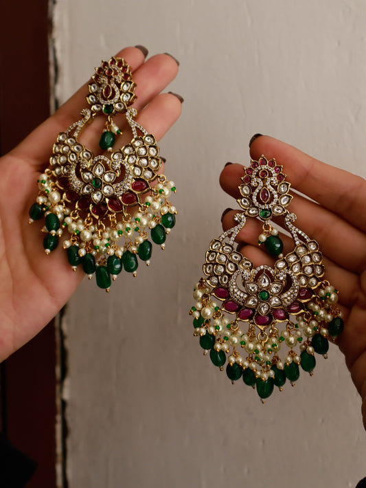 Urusa Green-Red Earrings
