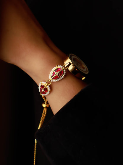 Kate Kundan Pink Wrist Watch