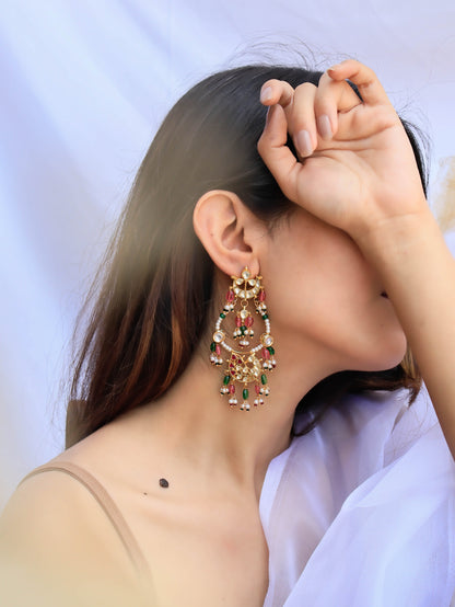 Josie Kundan Multicolored Chandbali Earrings