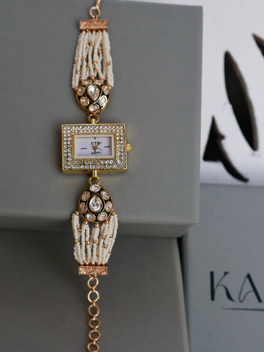 Ameera Polki Meenakari Wrist Watch