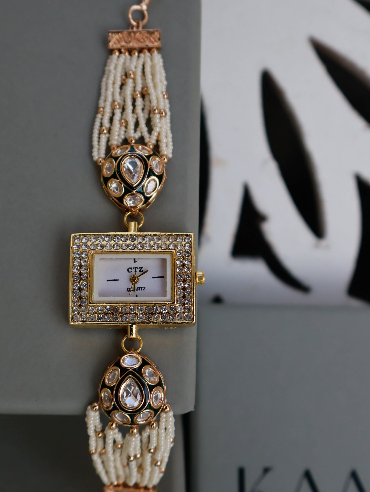 Ameera Polki Meenakari Wrist Watch