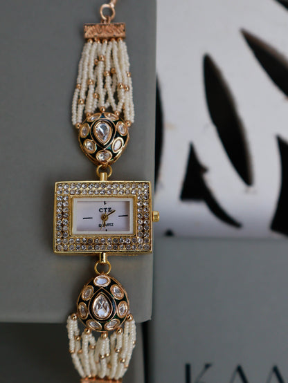 Ameera Polki Meenakari Wrist Watch