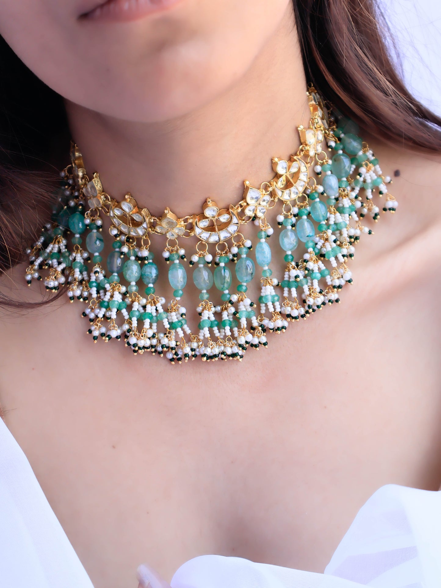 Zara Kundan Mint Choker Necklace