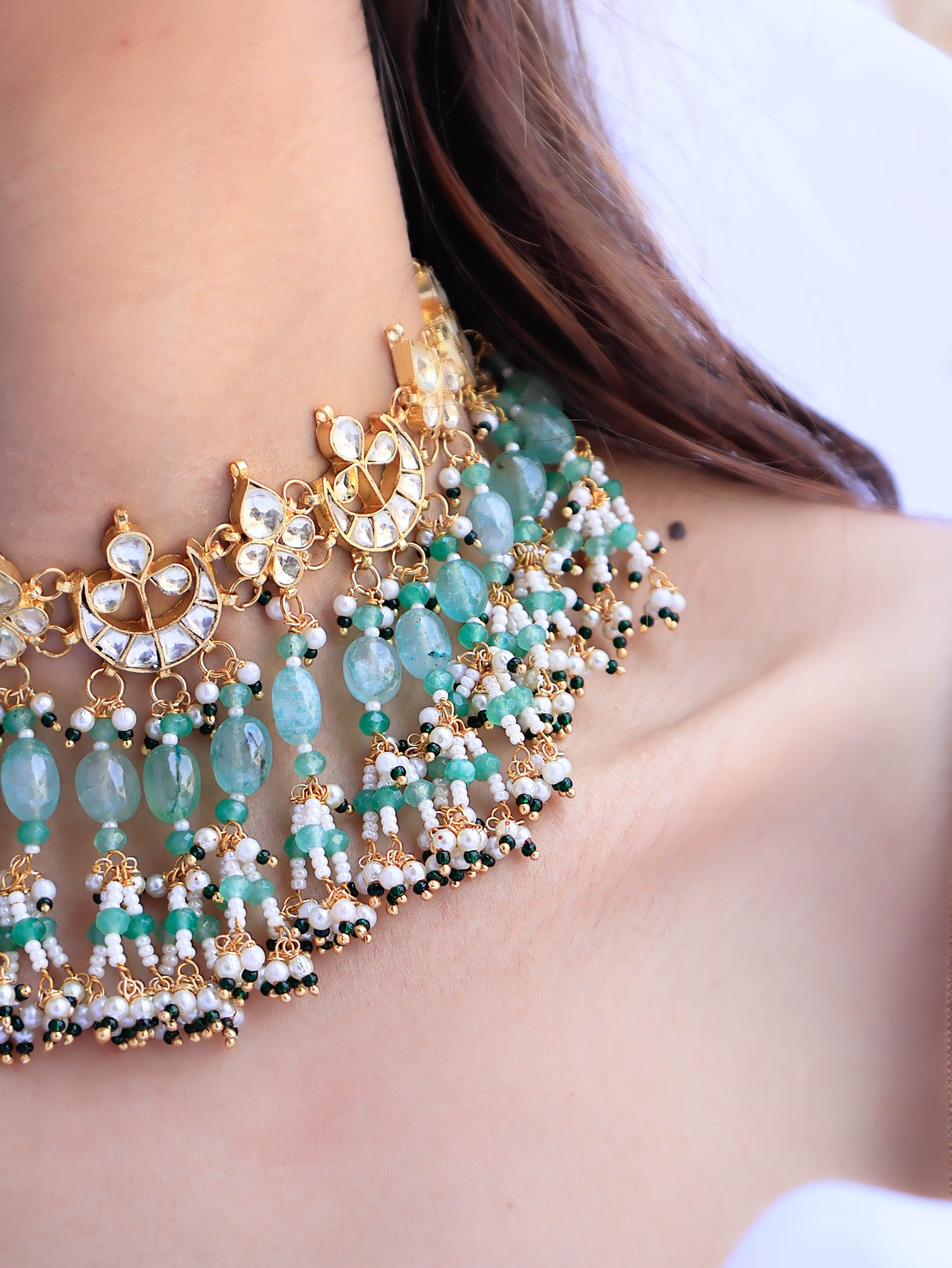 Zara Kundan Mint Choker Necklace