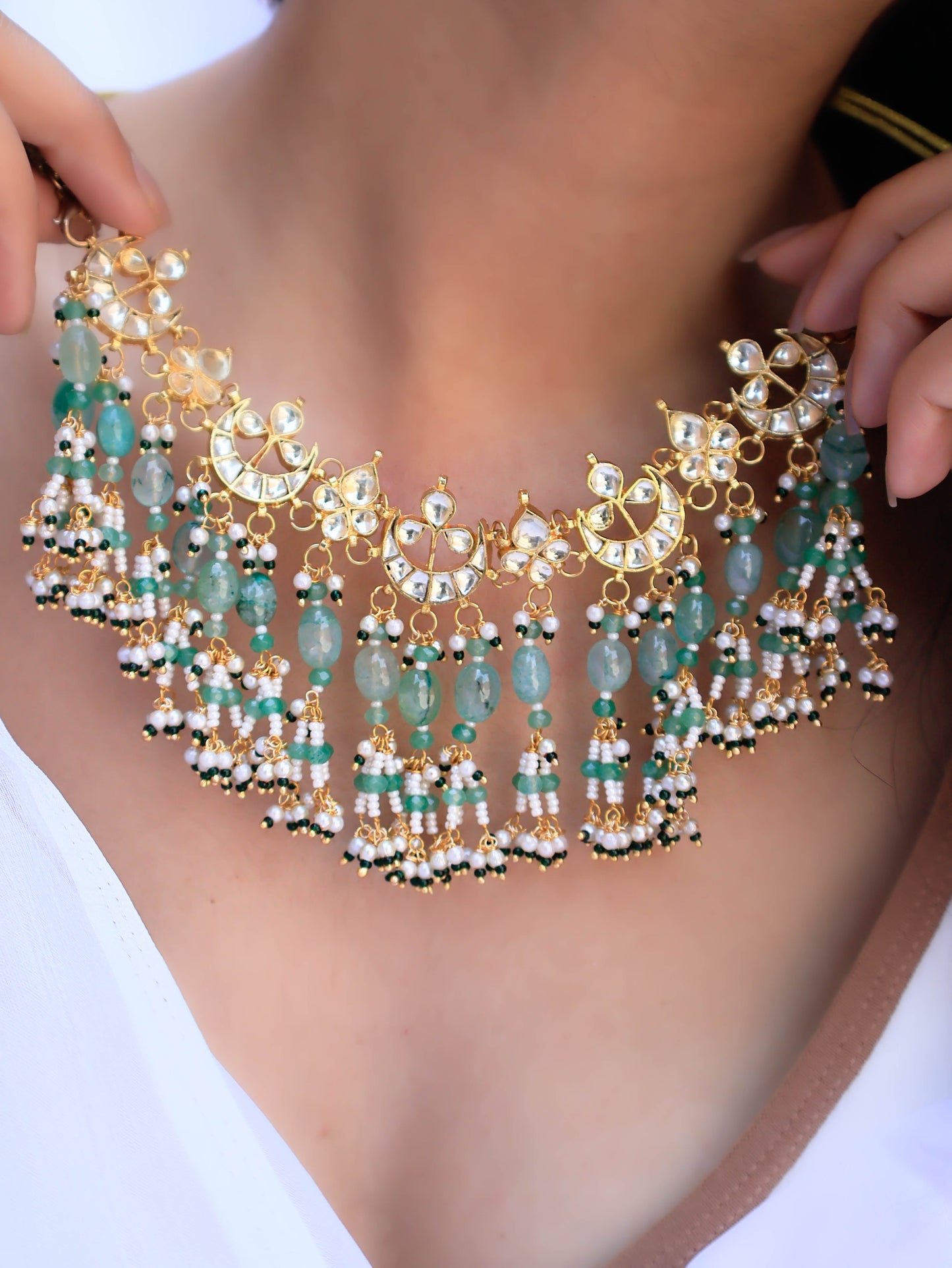 Zara Kundan Mint Choker Necklace