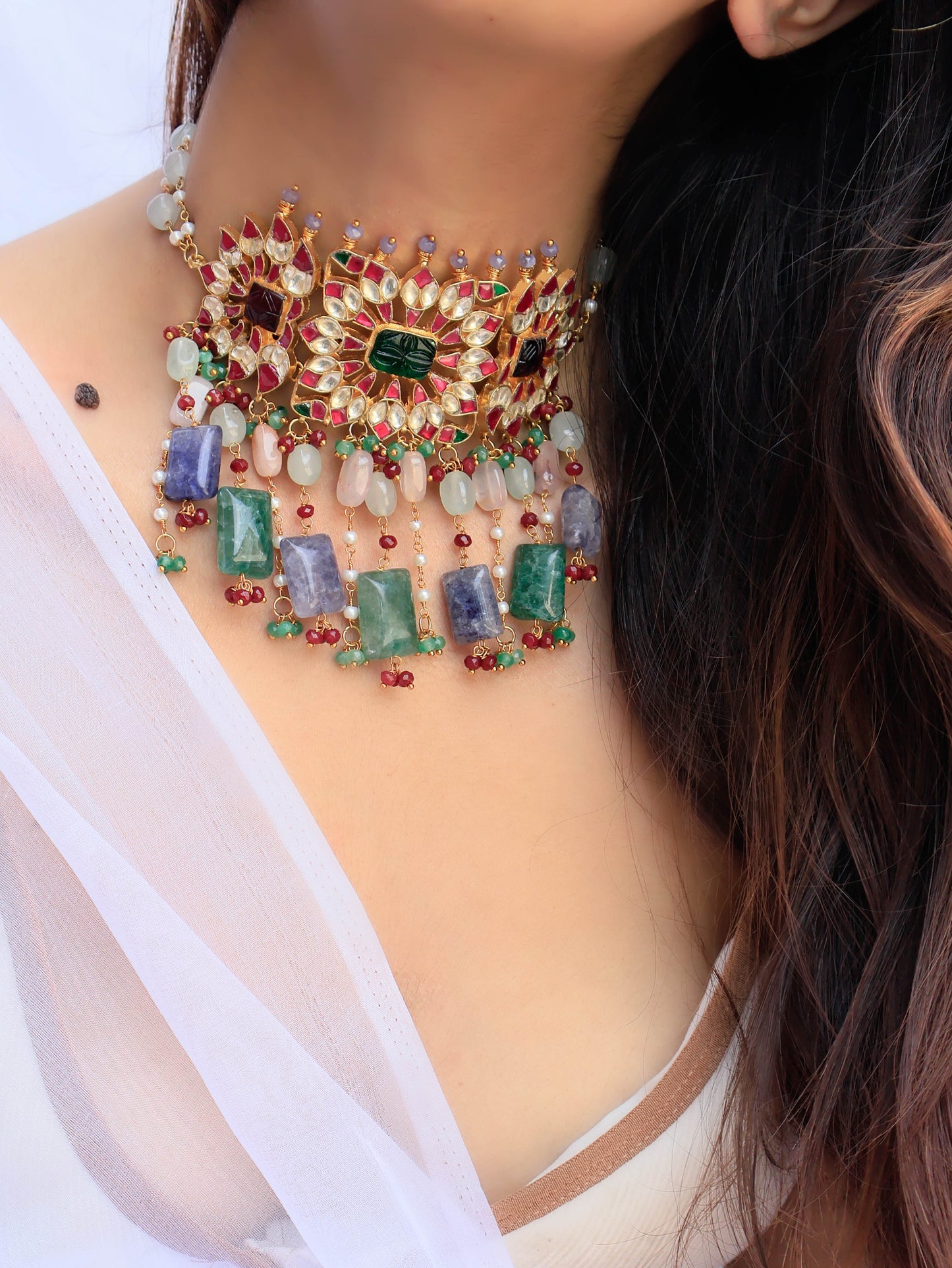 Alayah Multicolored Kundan Choker Necklace