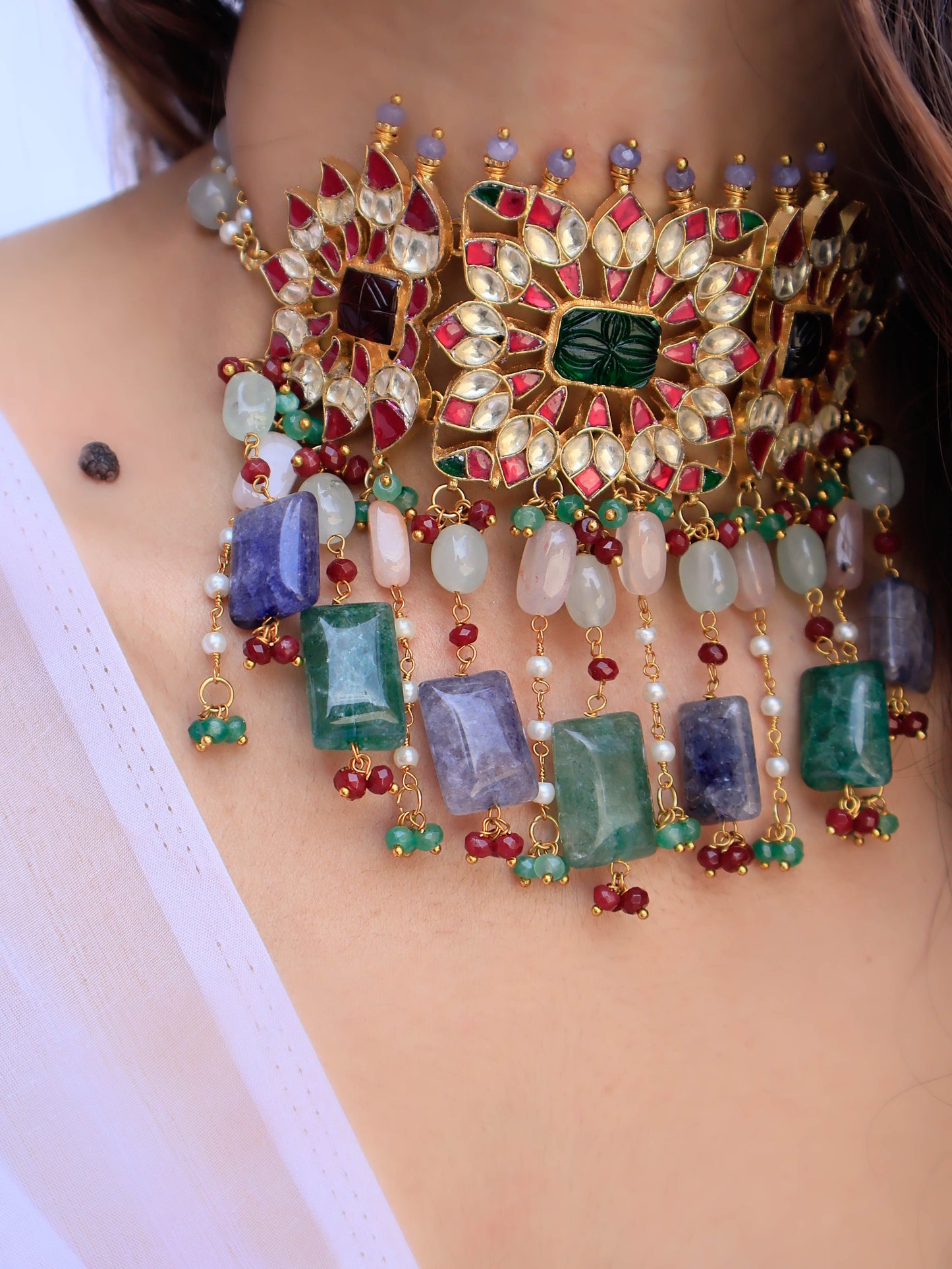 Alayah Multicolored Kundan Choker Necklace