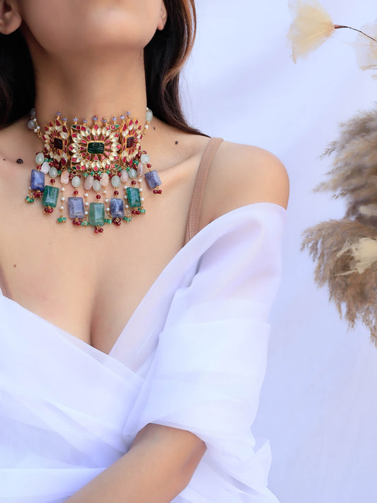 Alayah Multicolored Kundan Choker Necklace