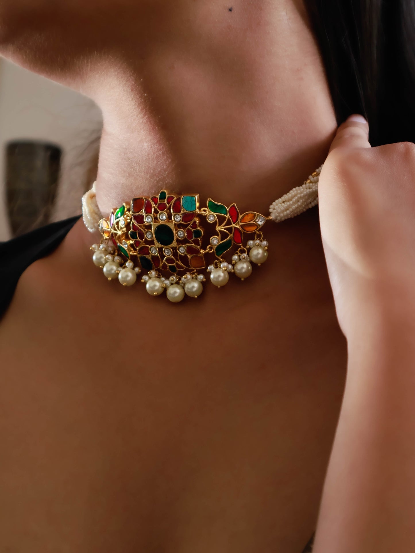 Keerthana Navratran Kundan Choker Necklace Set
