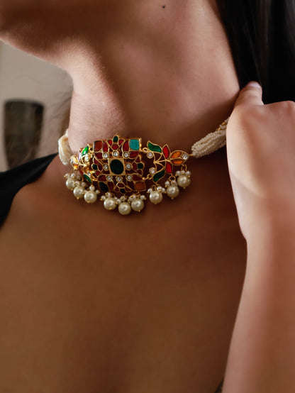 Keerthana Navratran Kundan Choker Necklace Set