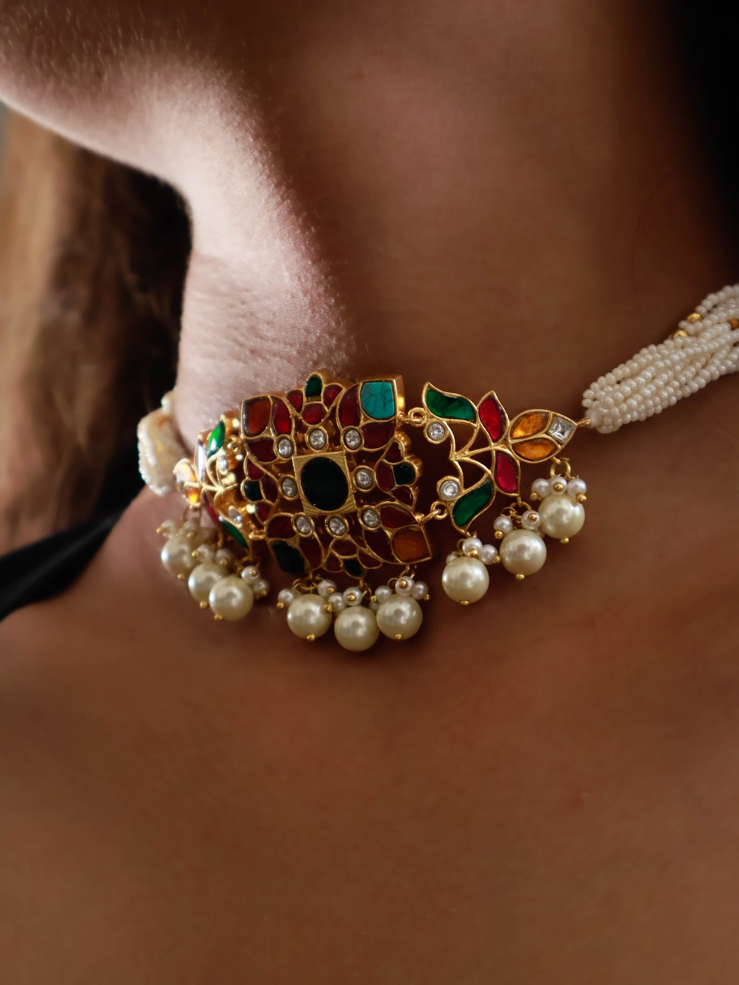 Keerthana Navratran Kundan Choker Necklace Set