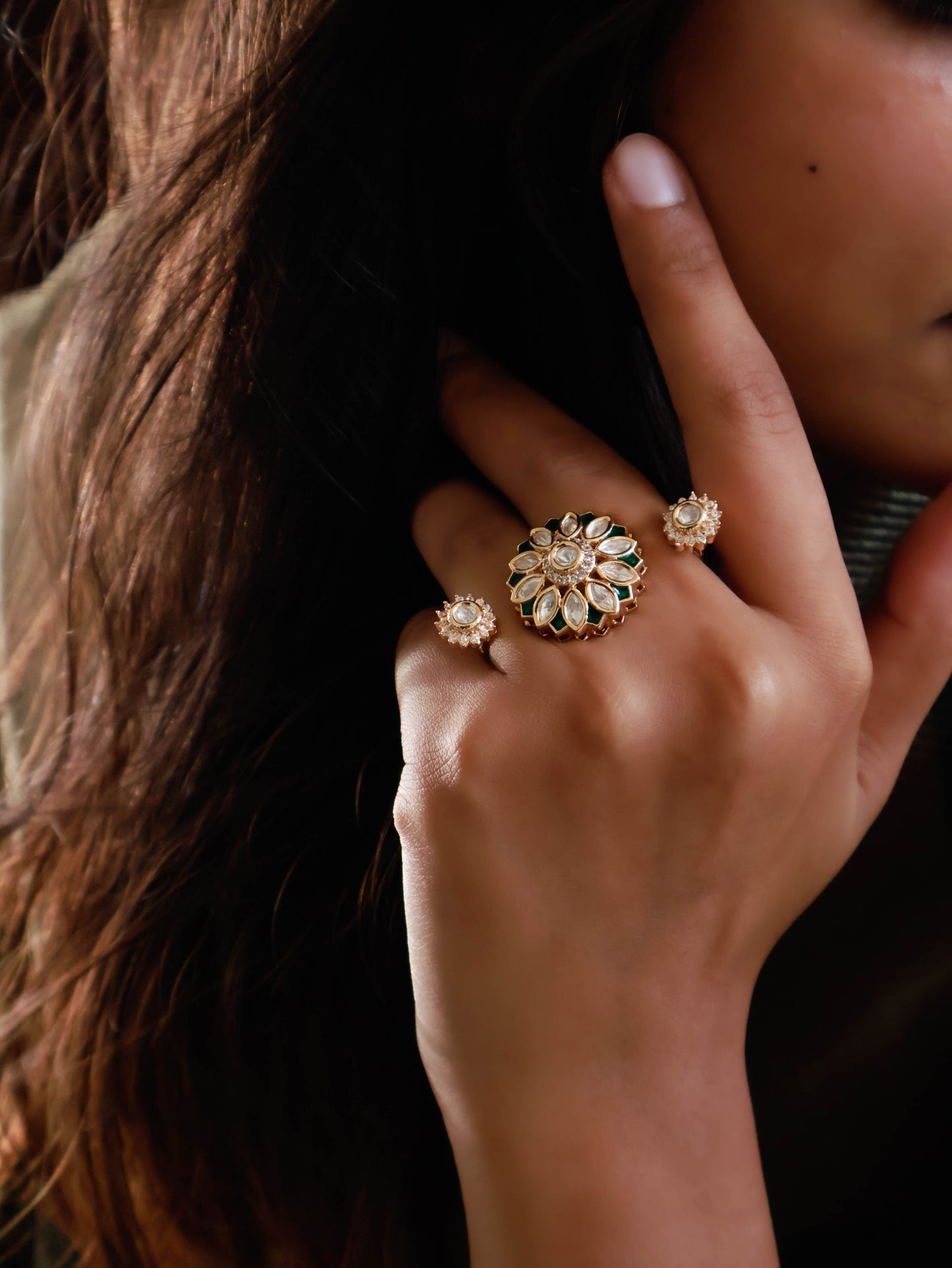Gargi Floral Kundan Ring