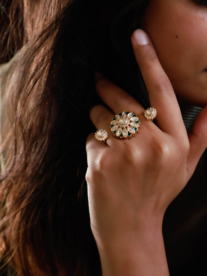 Gargi Floral Kundan Ring