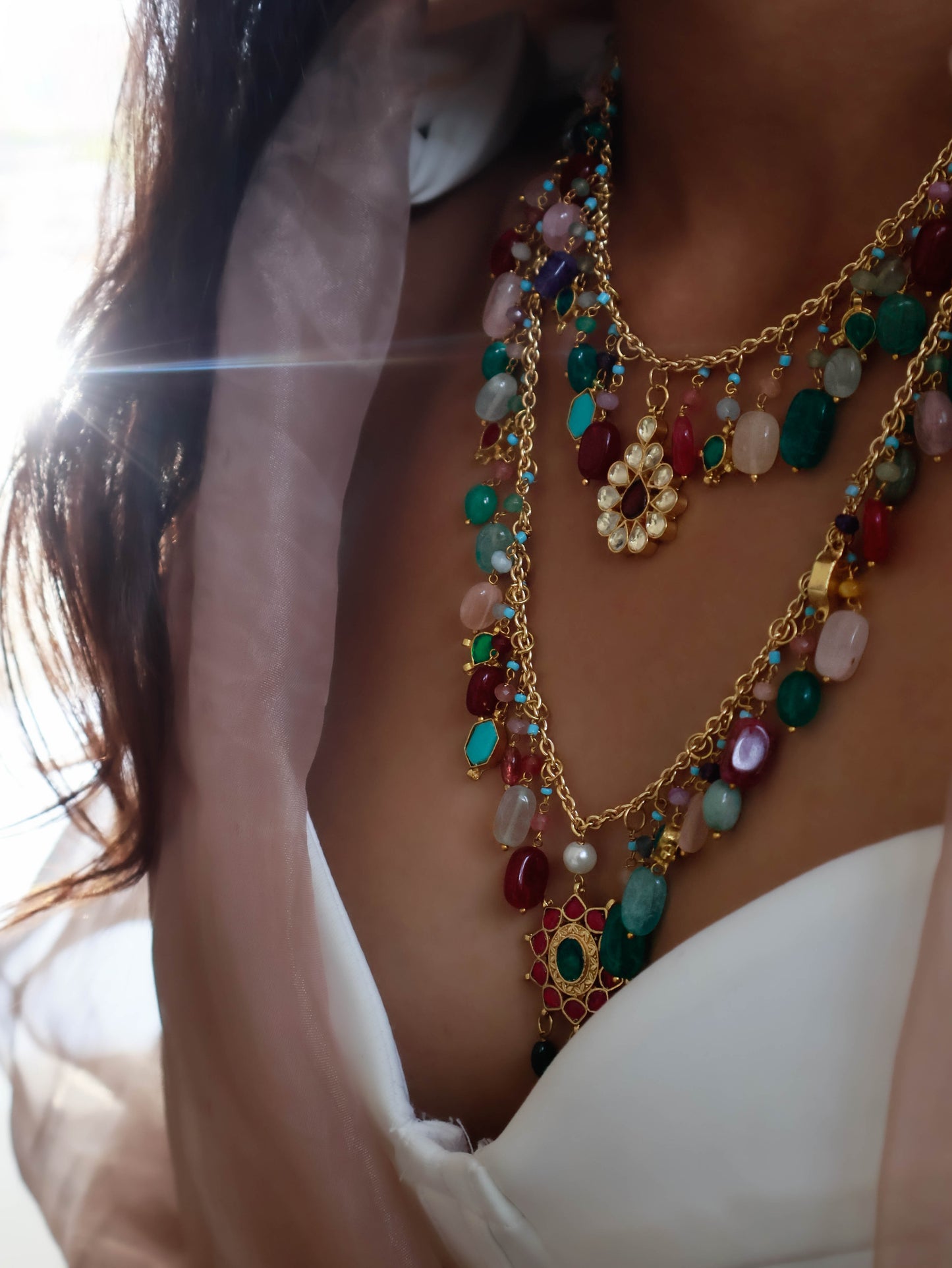 Shravi Multicolored Kundan Necklace