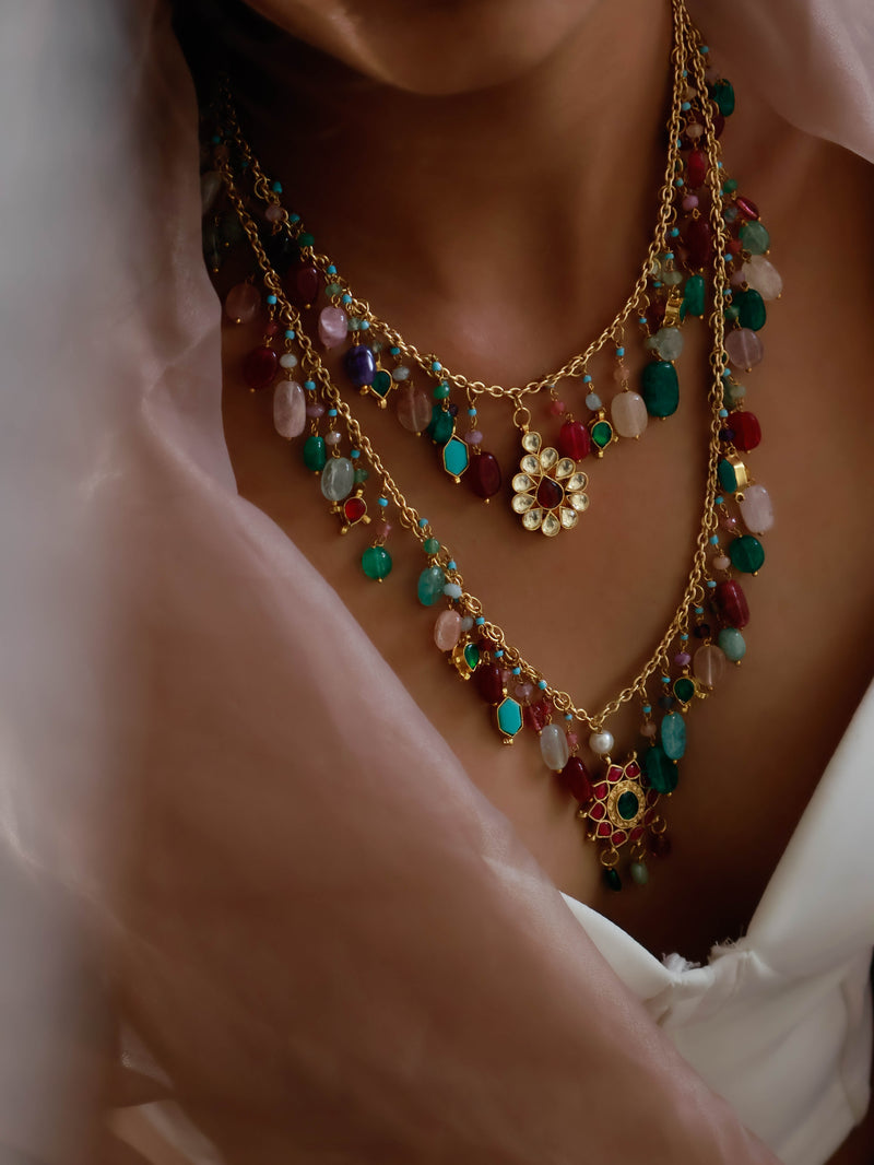 Shravi Multicolored Kundan Necklace