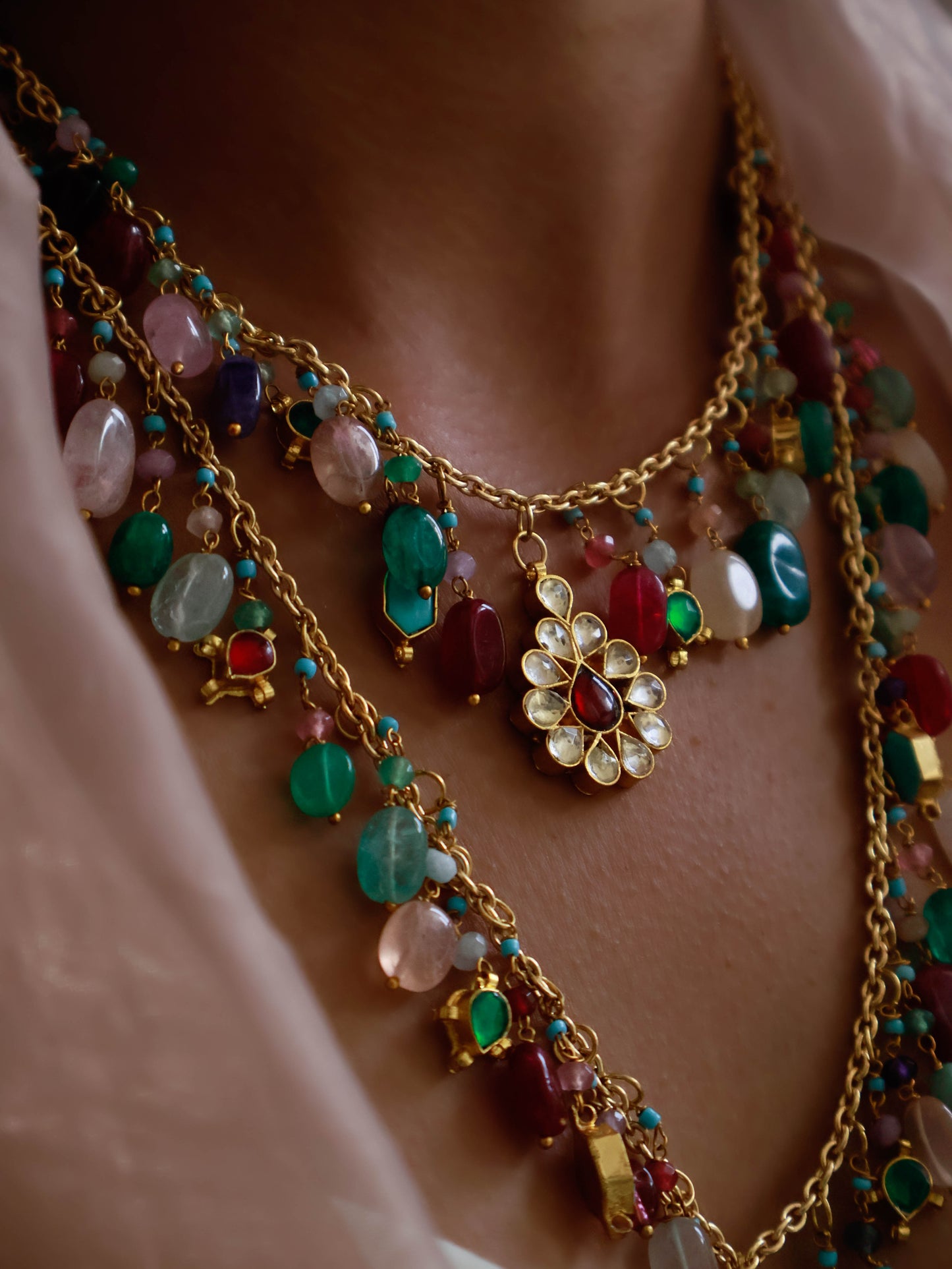 Shravi Multicolored Kundan Necklace