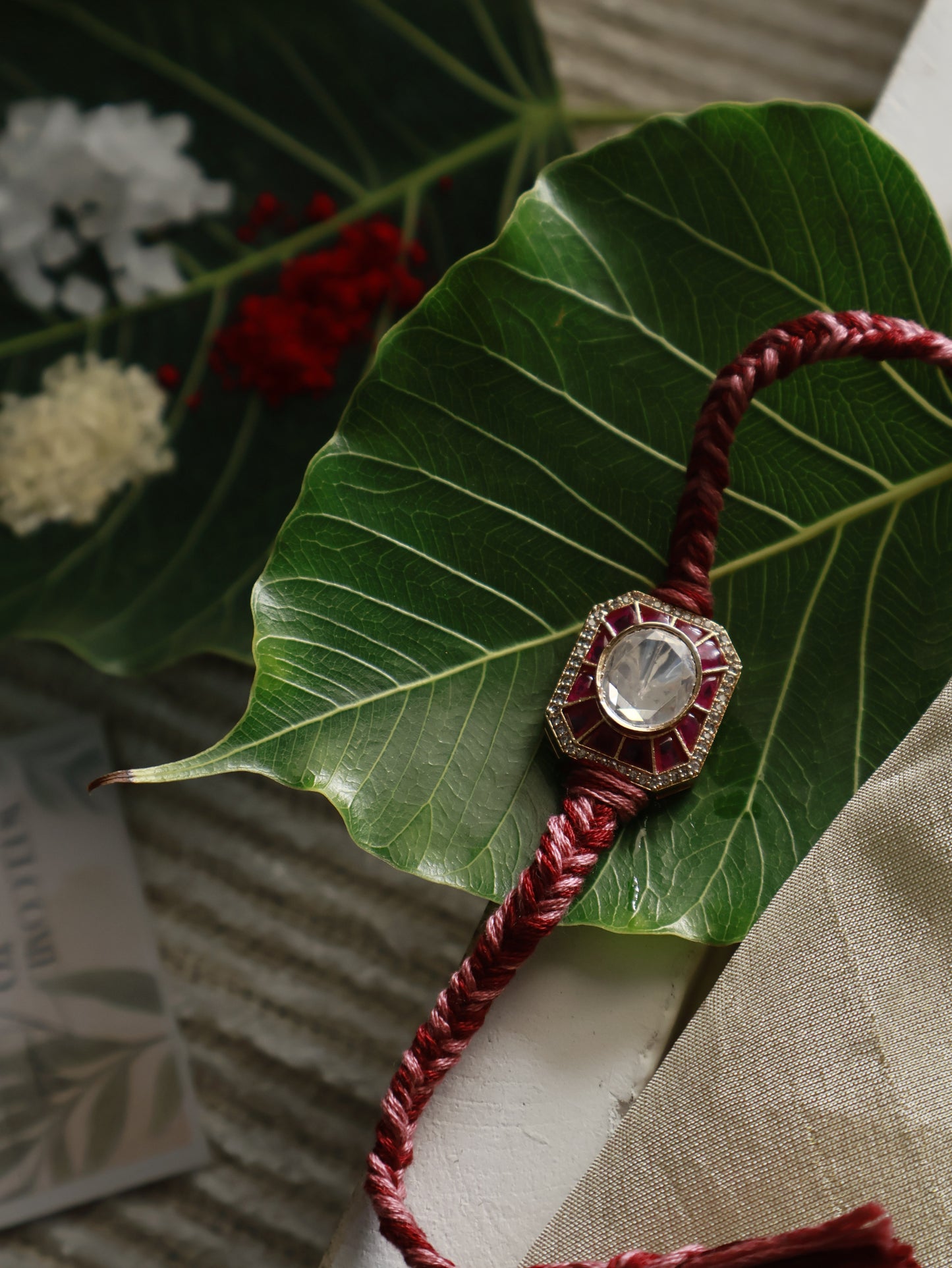 Reyansh Maroon Pink Rakhi