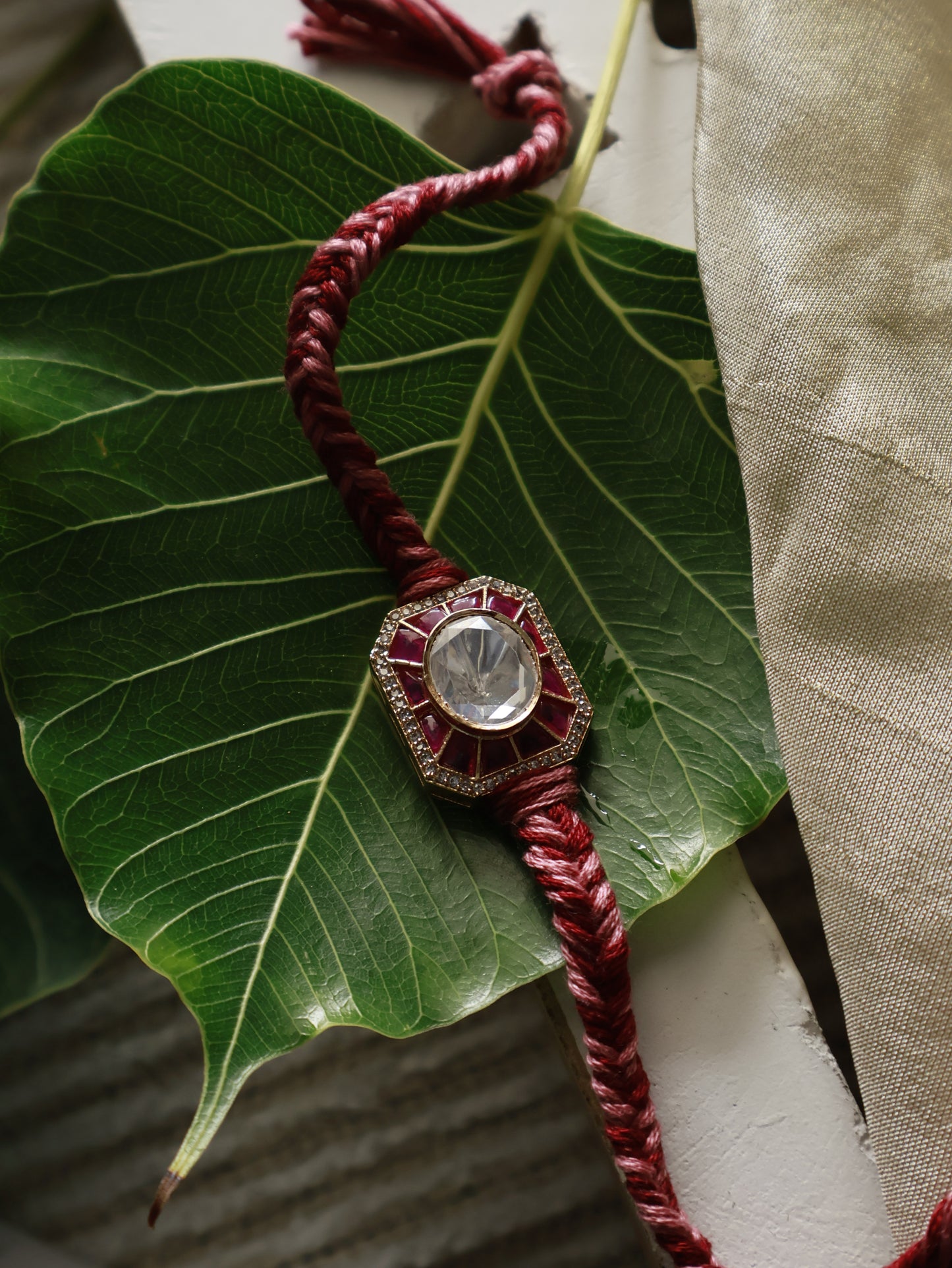 Reyansh Maroon Pink Rakhi