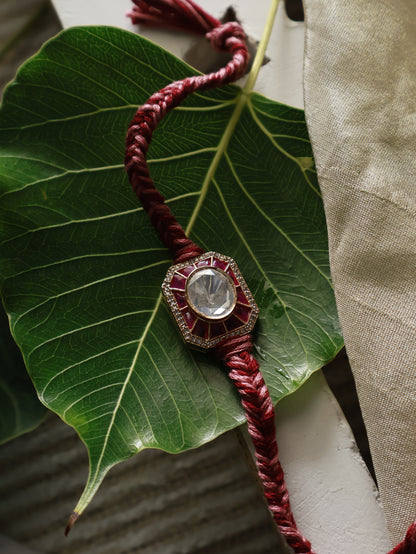 Reyansh Maroon Pink Rakhi
