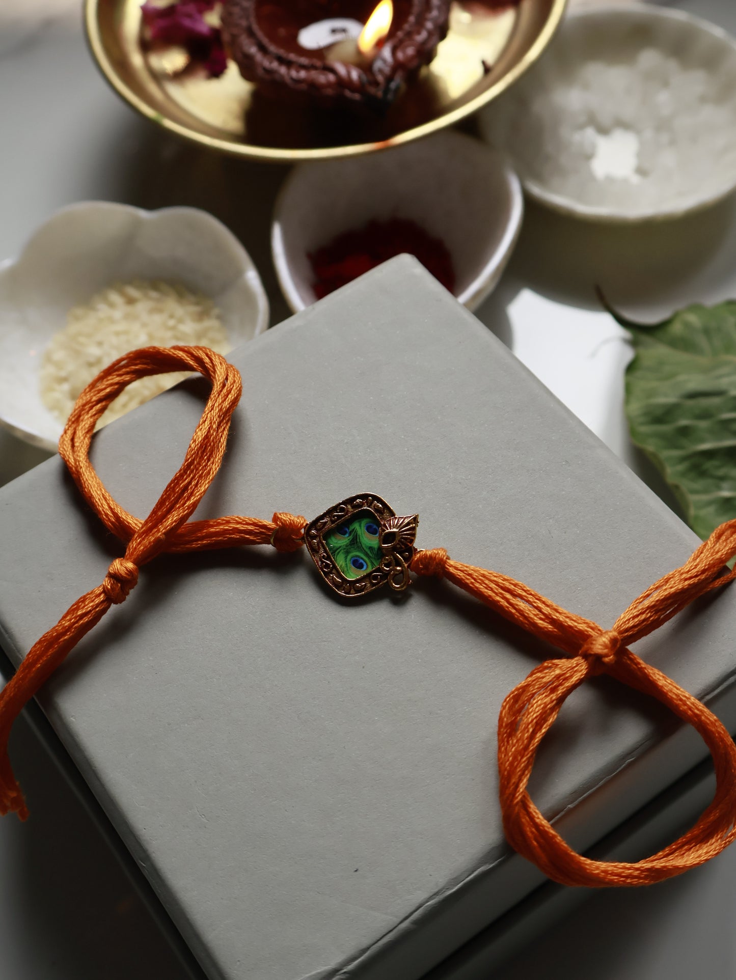 Mayur Orange Rakhi