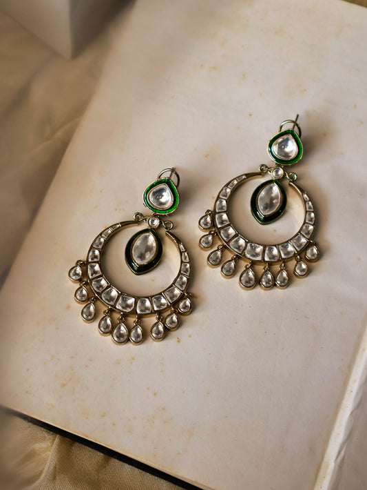 Moonlit Polki Chaandbali Earrings