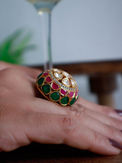 Aamrus Multicolored Polki Ring