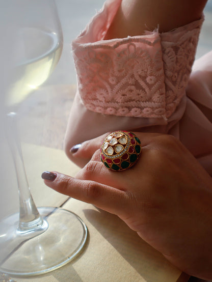 Aamrus Multicolored Polki Ring