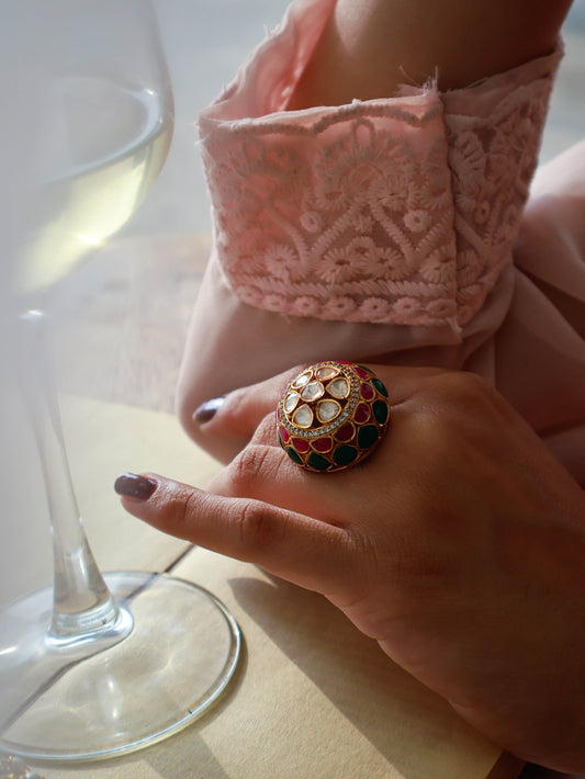 Aamrus Multicolored Polki Ring