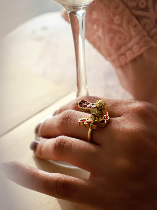 Pinjar Bird Kundan Ring
