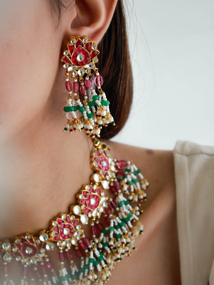 Jaitika Pink Kundan Choker Necklace Set