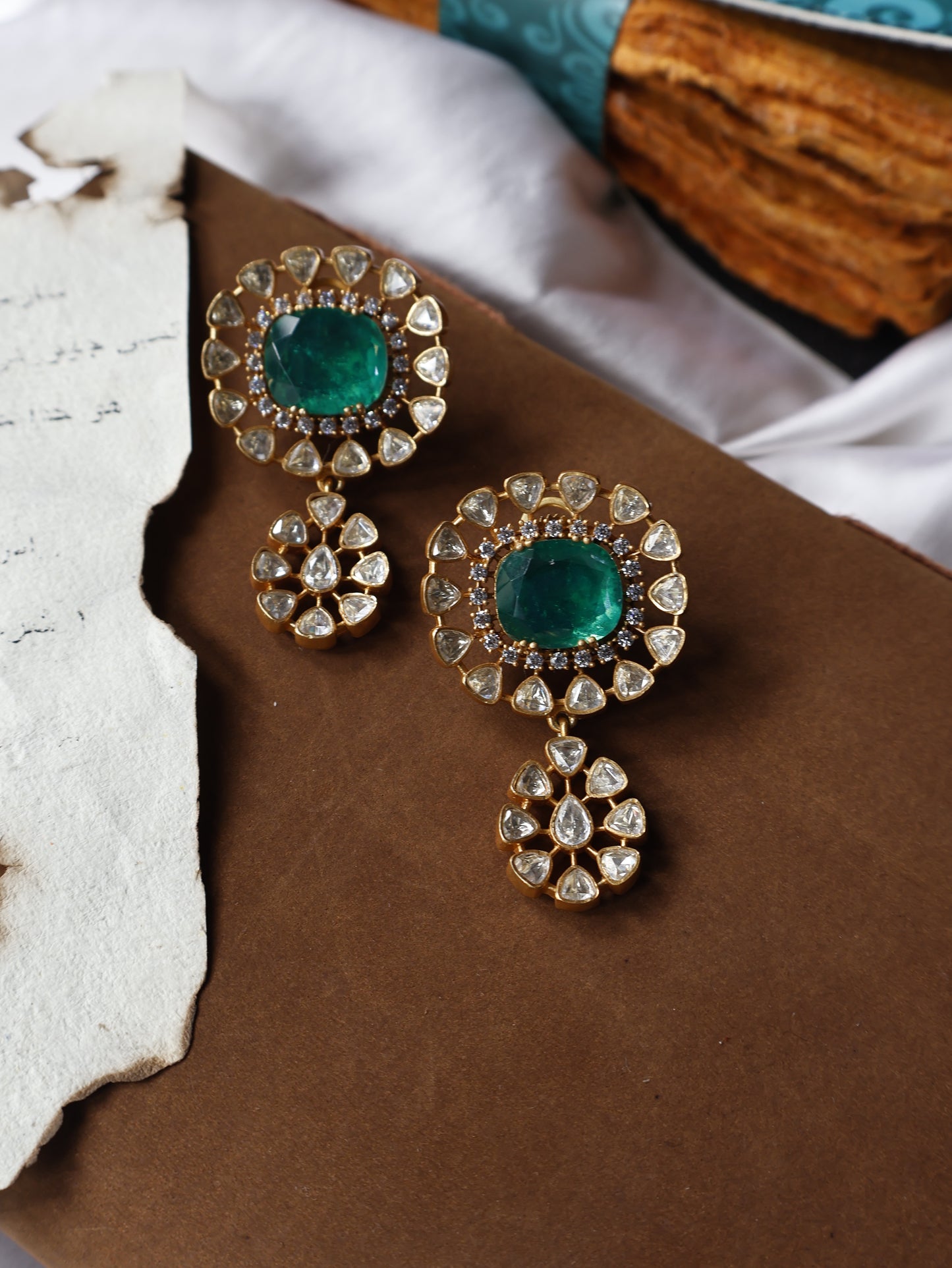 Urvi Green Polki Necklace Set