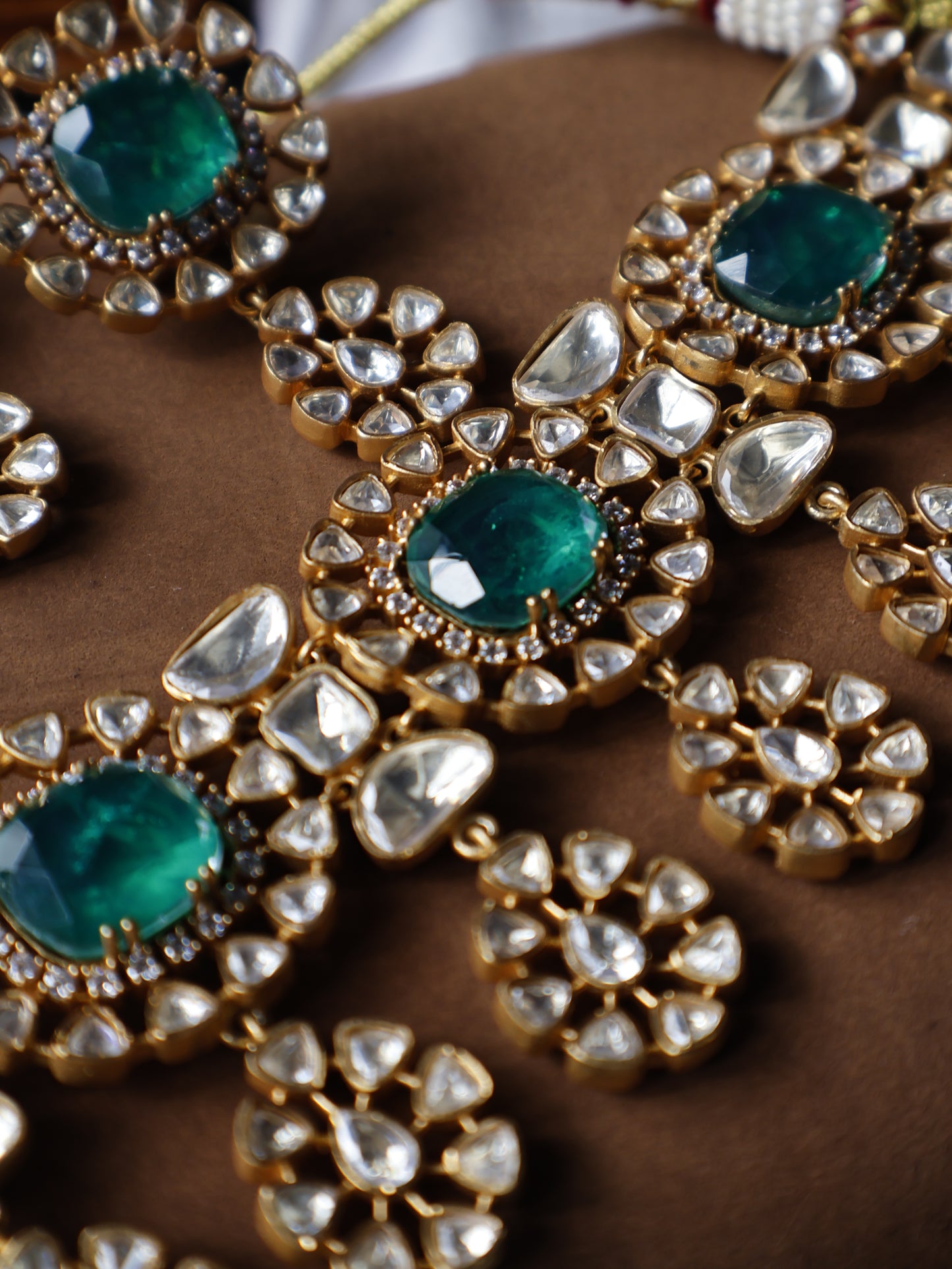 Urvi Green Polki Necklace Set