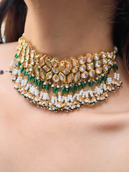 Sukh Green Kundan Choker Necklace