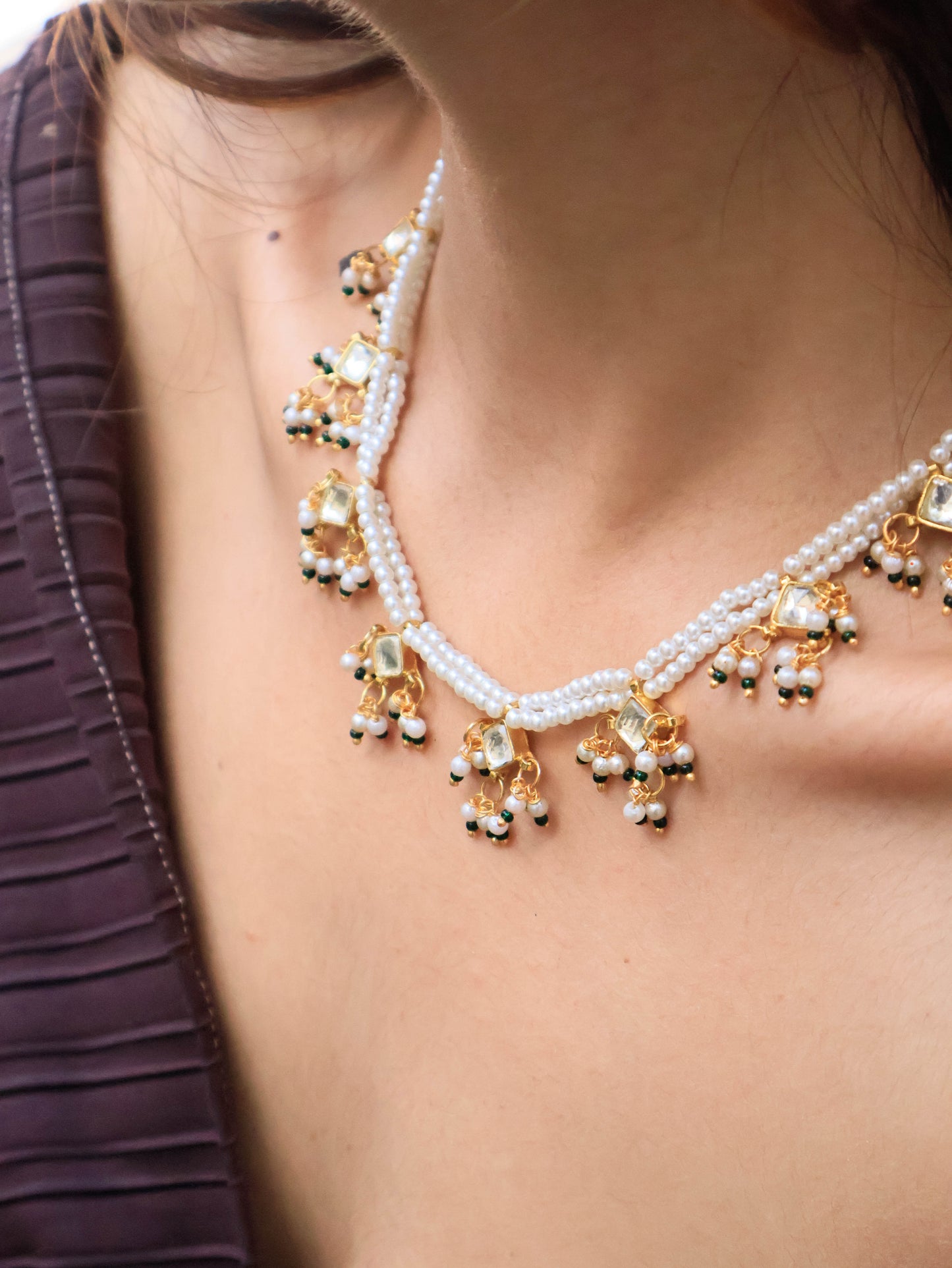 Lekha Pearl Kundan Necklace