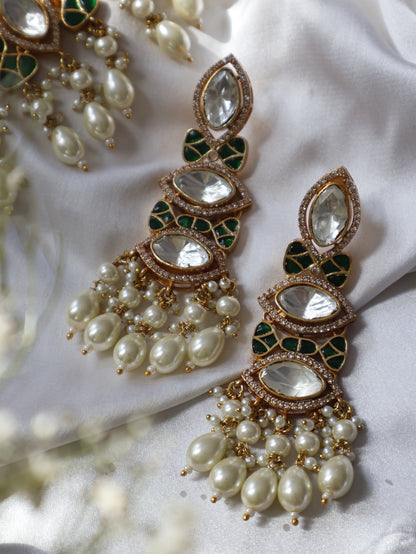 Eira Green Polki Necklace Set