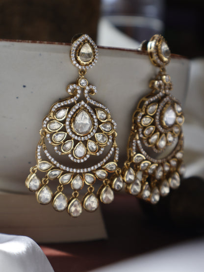 Peshwa Chandbali Polki Earrings