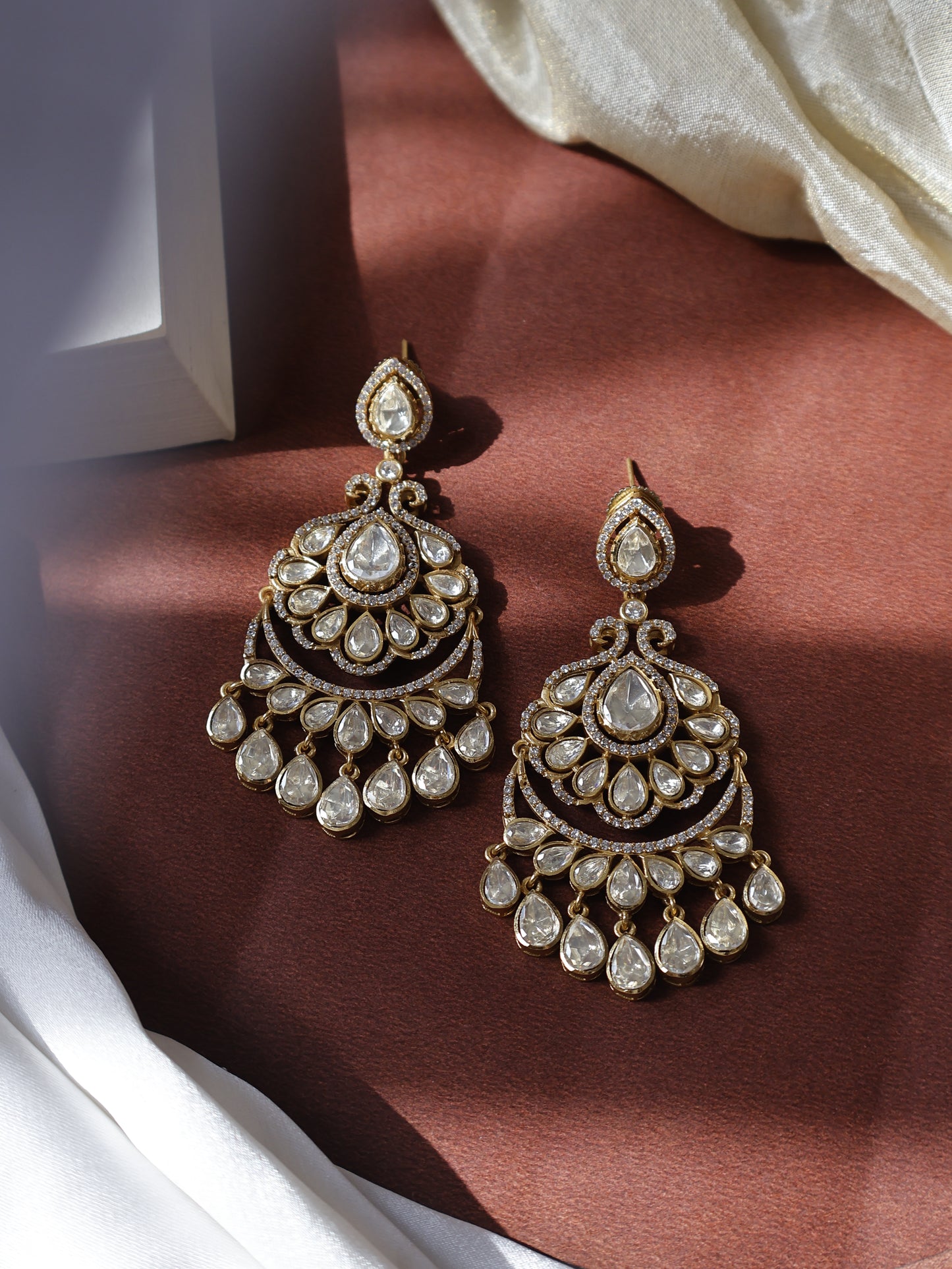 Peshwa Chandbali Polki Earrings