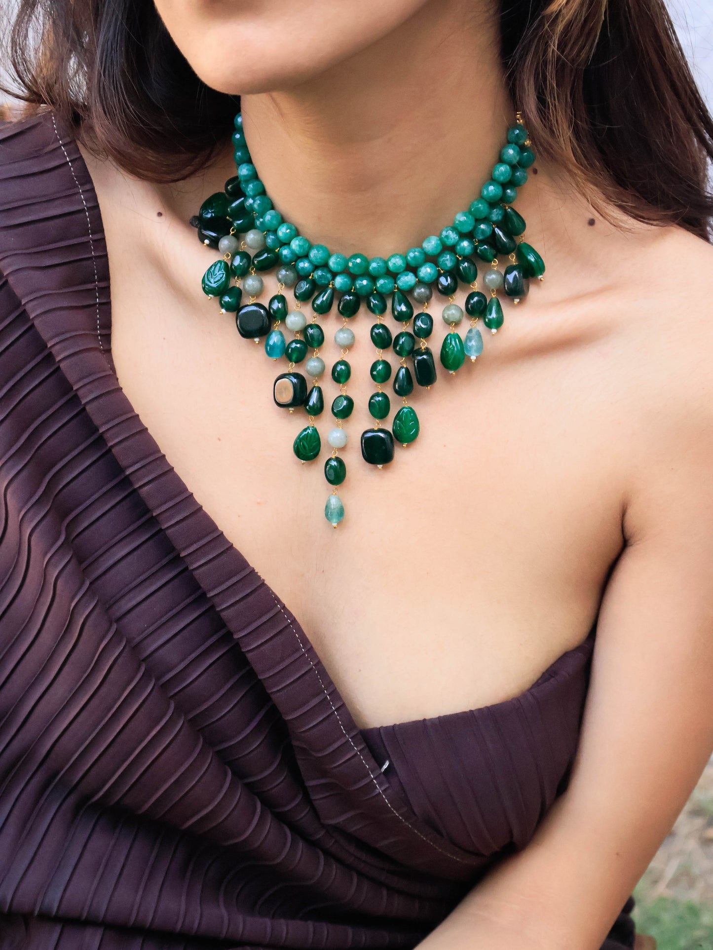 Gina Layered Green Necklace