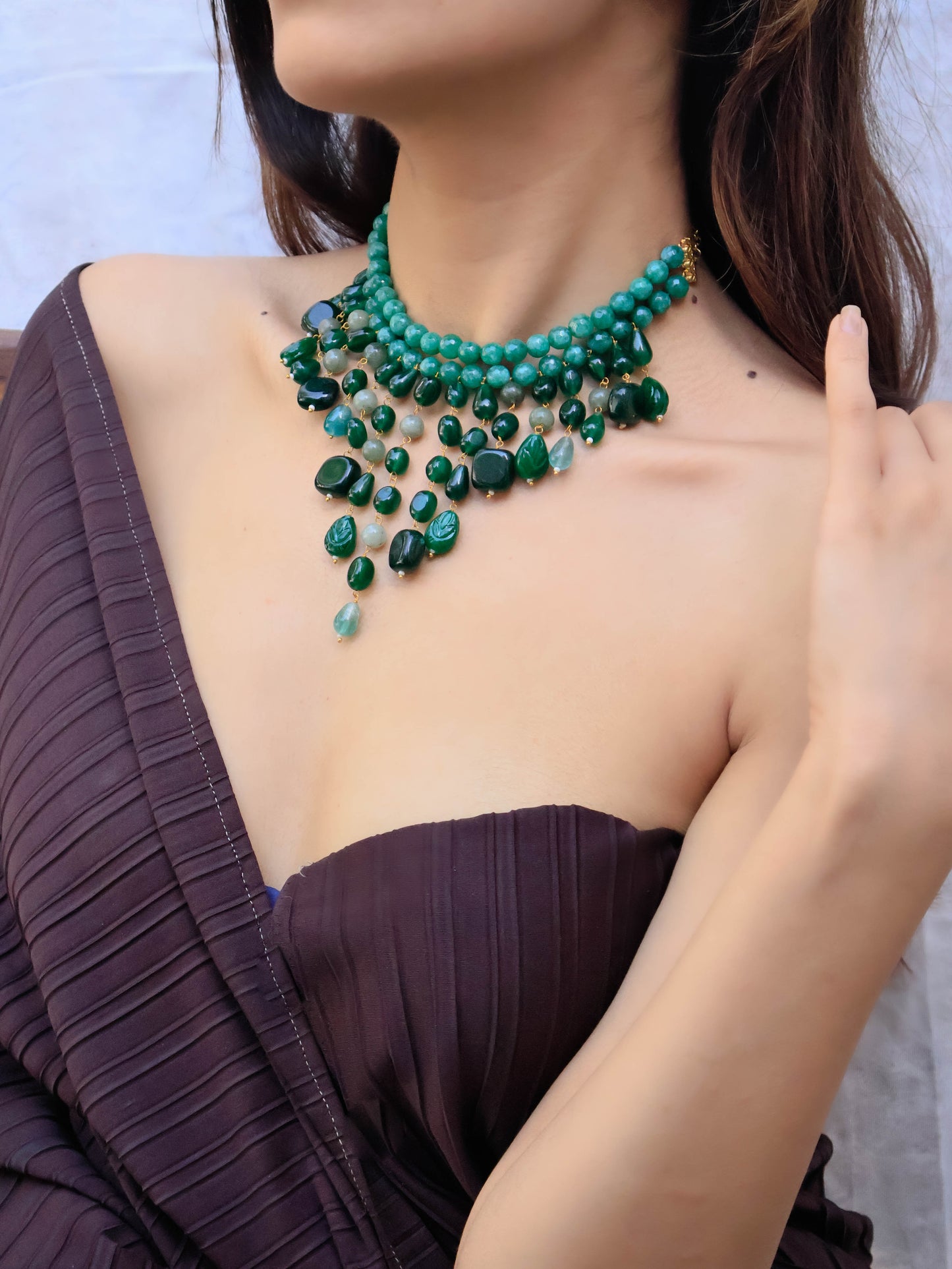 Gina Layered Green Necklace